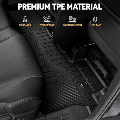 Floor Mats for Honda Pilot 2022-2016, All Weather Floor Mats Trunk Cargo Liner with Backrest Protectors and Door Sill Guards Accessories, Full Coverage Set for 8 Seats (Not Fit Elite Model)