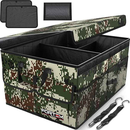 FORTEM Trunk Organizer For SUV Car Trunk Organizer, Foldable Storage, Car Accessories for Women Men, Collapsible Bag, Perfect Christmas Gifts, 600D Oxford, Non Slip Bottom, Straps, Soft Cover (65L)