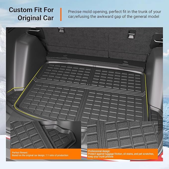 powoq Fuel Trunk Mat Compatible with 2017-2022 Honda CRV Cargo Mat All Weather Cargo Liner Replacement for 2017-2019 2020 2021 2022 Honda CRV Accessories (Fit 17-22 Fuel Model, Trunk Mat)