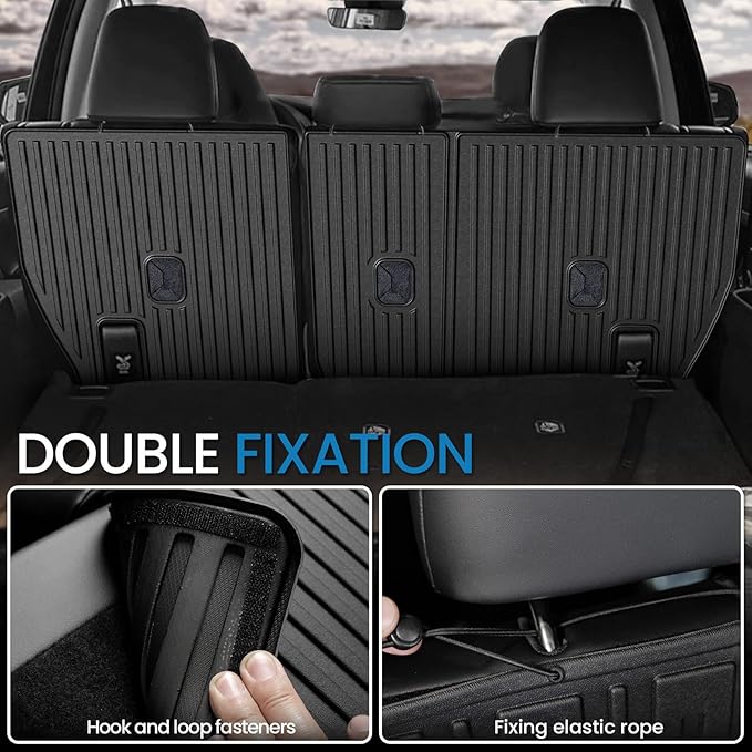 Kick Mats for 2024 2025 2026 Lexus TX 350 with 2nd Row Bench Seat, All Weather TPE Interior 7 Seats Backrest Mats Seat Back Covers Protector Car Mat Accessories for TX350 (2nd Row Kick Mats)