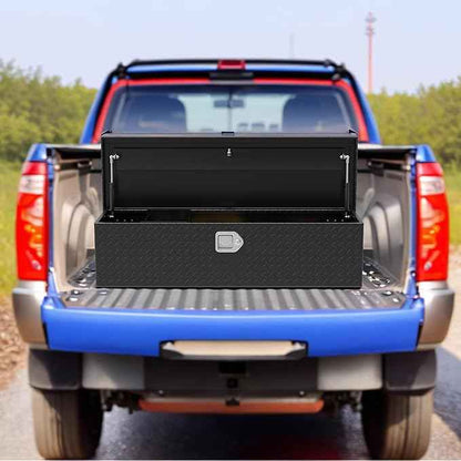 AUTOSAVER88 39 Inch Truck Bed Tool Box, Heavy Duty Aluminum Diamond Plate Tool Box Chest, Waterproof Chest Storage Box with Sliding Shelf and Lock for Trucks, Trailers, RVs, Warehouses
