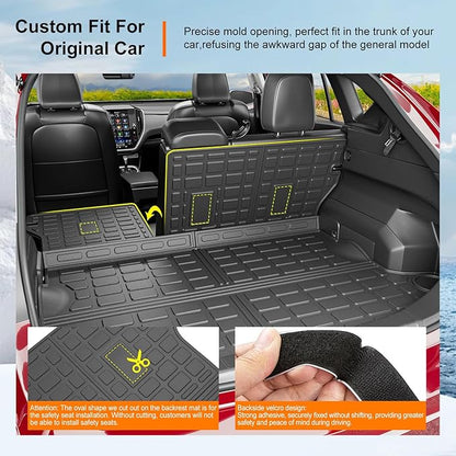 powoq Cargo Mat Compatible with 2024-2026 Subaru Crosstrek Impreza Trunk Mat Backrest Cargo Liner TPE Trunk Liner Replacement for 2024-2026 Subaru Crosstrek Accessories