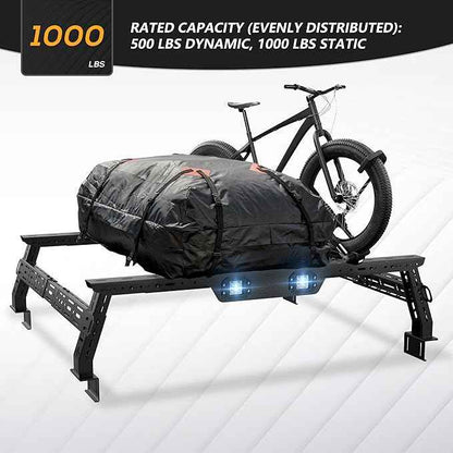 Adjustable 11-13" High Bed Racks Truck Cargo Carrier Compatible with Tacoma/Ram 1500/ Tundra/Silverado & Sierra 1500/ F150/ Gladiator JT/Titan/Frontier/Canyon/Ranger