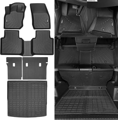 Custom Fit Floor Mats for 2025 2026 Volkswagen Tiguan, All Weather TPE Floor Liners with Trunk Mat & Backrest Protectors, Odorless Full Set Interior Accessories