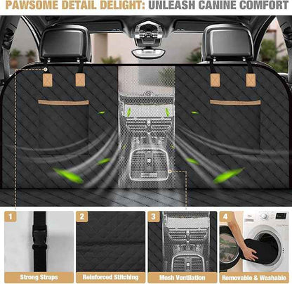 Lekereise Dog Car Seat Cover for Back Seat,Large Hard Bottom Dog Hammock for Car,Camping Air Mattress, Hammock Travel Bed for Truck Car SUV (Black)