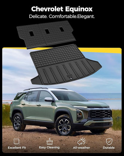 3W Seat Back Mats & Cargo Liner for 2025 2026 Chevrolet Chevy Equinox/GMC Terrain (Not for Equinox EV), All Weather TPE Custom Fit Floor Mats, Car Mats Full Set for Equinox/Terrain