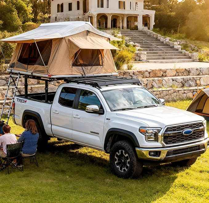 Ladder Rack for Truck, 800 LBS Capacity Truck Bed Rack, 19"-25" Height-Adjustable Aluminum Truck Ladder Racks, Fit for Medium-Size Pickup Toyota Tacoma Jeep Gladiator with Bed Rail