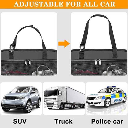 MENZOKE Car Front Seat Organizer, Patrol Bag Law Enforcement, Hanging Passenger Seat Car Organizer with 17 Inch Laptop Storage, Adjustable Strap Backseat Organizers for Truck Office, Police, Black