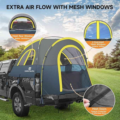Truck Bed Tent 6.4' ~ 6.7' Easy Set Up Umburato Pickup Truck Tents for Camping, Waterproof PU3000mm Canopy for Truck Camper, Portable, Spacious for 2 Person Blue