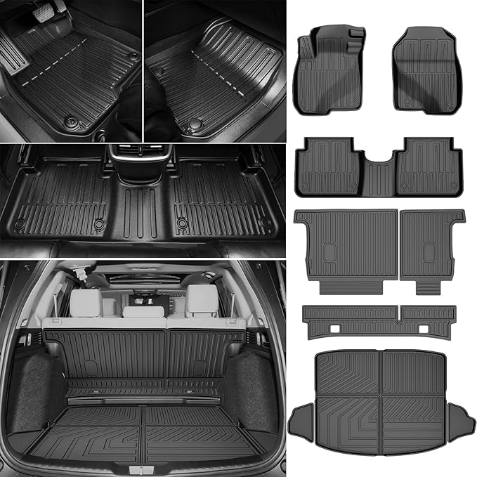Floor Mats Fit for 2017-2022 Honda CRV(Not for Hybrid or Touring) - Custom Fit All Weather TPE Rubber Honda CR-V Accessories Floor Liners Cargo Liner Back Seat Cover Protector Full Sets
