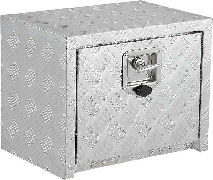 Trailer Tongue Box, Heavy Duty Storage With Lock and Keys, Utility Truck Tool Box Storage Organizer, Tool Chest for Pickup Truck Bed, RV, 18"x12"x14" (18"x12"x14"- Sliver)