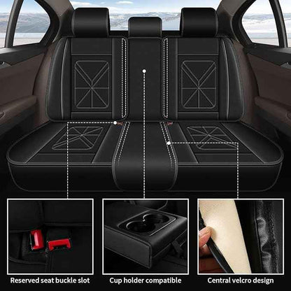 Car Seat Covers Full Set Fit for Nissan Altima 2010-2024 2025 2026 : 5 Seat Auto Interior Accessories, Waterproof Faux Leather Vehical Car Seat Cushions Cover（Black