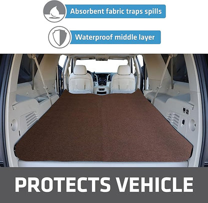 Drymate Premium Reversible Cargo Liner Mat (Brown/Charcoal), (60” x 84”), Seat Cover/Trunk Liner - Absorbent/Waterproof/Durable - Vehicle Protection Mat for SUVs, Trucks, Vans, Cars, Dogs (USA Made)