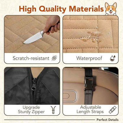Dog Car Seat Cover for Back Seat, 900D Heavy-Duty Oxford Cloth Pet Car Seat Cover with Hard Bottom, Waterproof Dog Hammock for Car, Dog Car Seat Protector Scratch Proof Nonslip, Holds 400lbs