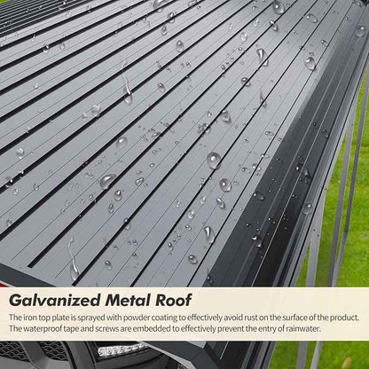 Garvee 12x20 ft Heavy Duty Metal Carport Shed，Reinforced Galvanized Steel Frame & Roof, Permanent All-Weather Shelter for Cars, Trucks, Boats, ATVs, Tractors & Motorcycles