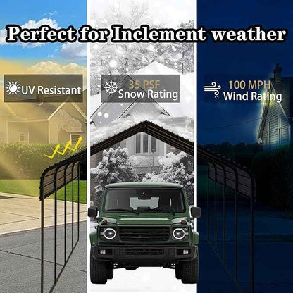 Heavy Duty Metal Carport 12x20 ft Galvanized Steel Carport Shelter for Car Extra Large Canopy for Dual Vehicle, RV Boat Storage All Weather Protection Garage Party Tent (12x20 FT)