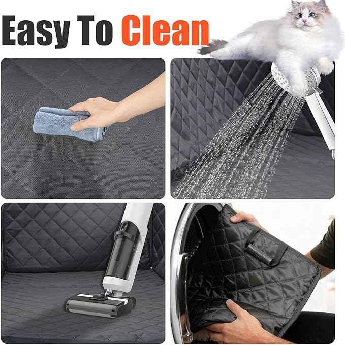 Egles Dog Car Seat Cover for Back Seat, Back Seat Extender for Dogs with Hard Bottom - New Non-Slip, Waterproof, Scratch Resistant, Portable Dog Hammock, Suitable for Cars, SUVs and Trucks