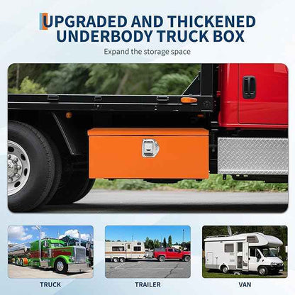 OUTLANE 48x15 Inch Truck Bed Tool Box, Heavy Duty Steel Lockable Storage Chest with Keys & Side Handle, Weatherproof Organizer Box for Pickup Trucks, RV, Trailer