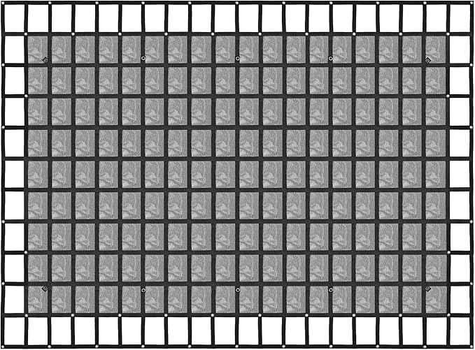 Heavy Duty 126" x 174" Truck Bed Cargo Net with Adjustable Cam Buckles & S-Hooks & Cross Strap,10.5' x 14.5' Cargo Net with 1500LBS Capacity for Pickup Truck Bed Trailer SUV Jeeps