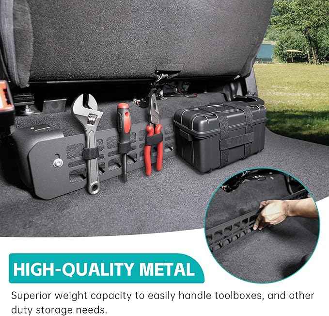 Under Seat Storage Molle Panel Compatible with 2015-2025 Ford F150 / Raptor, 2017-2025 Super Duty Accessories Seat Bottom Divider Panel Underseat Organizer Fit for 2015-2025 F-150 Accessories