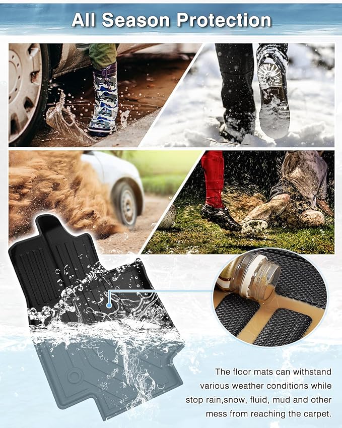 Mixsuper Liner Floor Mats for BMW X5 2019-2025, All Weather Floor Liners for X5 Accessories Durable 1st and 2nd Row Set Black