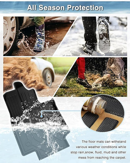 Mixsuper Liner Floor Mats for BMW X5 2019-2025, All Weather Floor Liners for X5 Accessories Durable 1st and 2nd Row Set Black