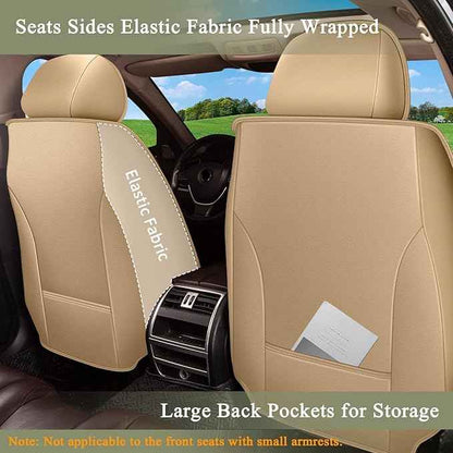 Breathable Car Seat Covers for Lexus GS 200t/350/450h 2007-2025 2026, Front Seats, Perforated Leather, Seat Protector, Interior Trim for Lexus GS Accessories (Beige&Brown)