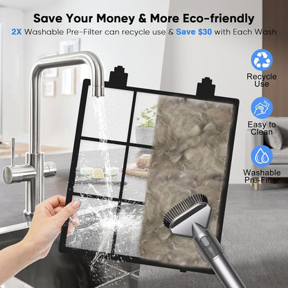 Smart Air Purifiers for Home Large Room, H14 Air Purifier with Washable Filters Up to 3000 Ft², APP & Voice Control & 22 dB Sleep Mode for Bedroom Living Room, Black