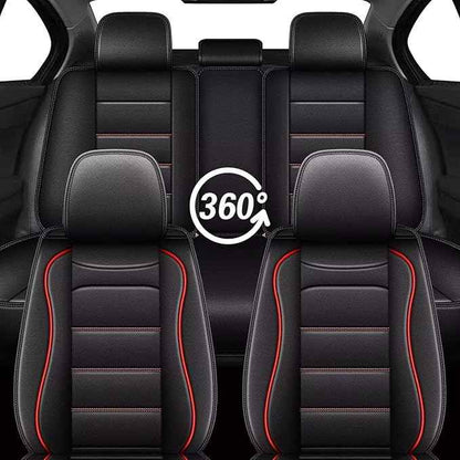 Car Seat Covers Full Set Fit for Hyundai Palisade 2020-2025 2026: 5 Seats Auto Interior Accessories, Faux Leather Waterproof Seat Cushions Vehical Cover (Black&Redline)