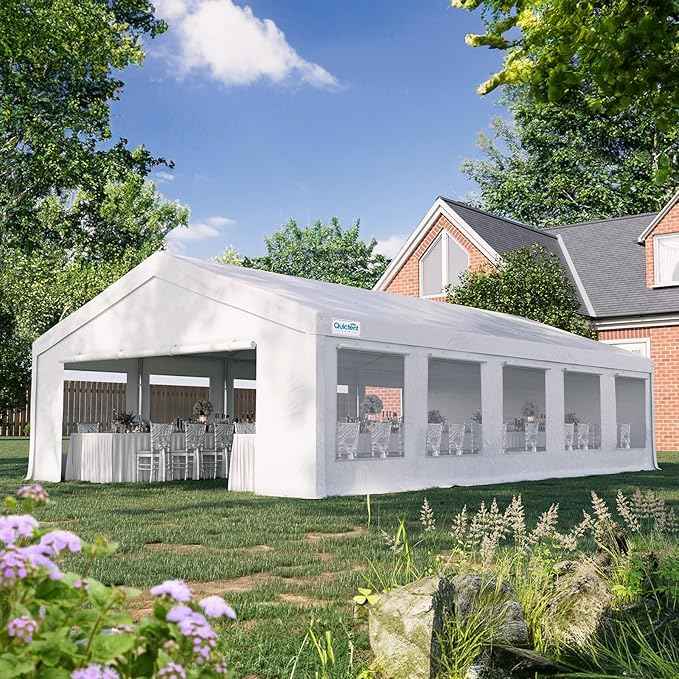 Quictent 20x30ft Party Tent Heavy Duty Outdoor Canopy Tent Carport Wedding Event Shelter BBQ Wedding Tents for Parties with Storage Bags(Mesh)