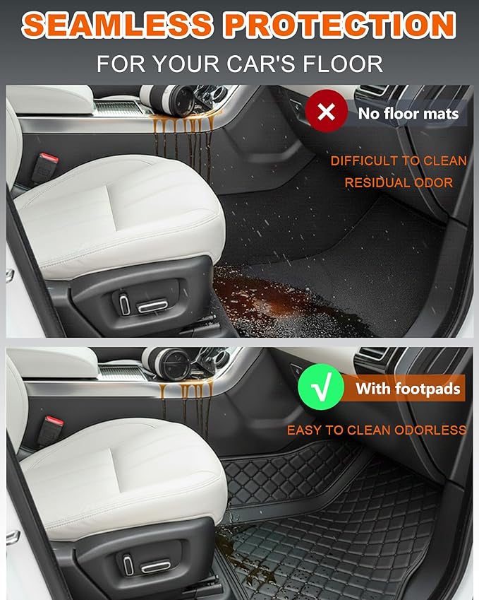 Customized Personalized car Floor MATS Luxury Full-Body car Floor mats are Suitable for 99% of Vehicle Models (Pickup Trucks/SUVs/sedans) and Offer Personalized Text Customization (=Gray)