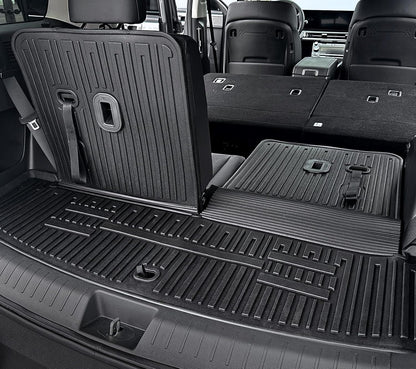 Floor Mats for 2024 2025 Hyundai Santa Fe 6-Seat/7-Seat (Fit Hybrid and Fuel), All Weather TPE Floor Mat and 2-in-1 Cargo Mat with Backrest Mat for Santa Fe Accessories