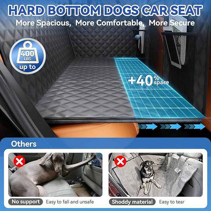 Pet Car Seat Cover Backseat - Upgraded Back Seat Extender for Dogs, 600D Scratchproof, PU Thickened, Waterproof Hammock, 400 lbs, Easy to Clean/Install, Universal for Cars SUV Truck, Pet Protector