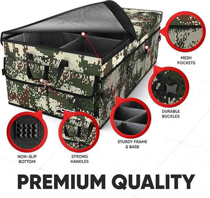 FORTEM Trunk Organizer For SUV Car Trunk Organizer, Foldable Storage, Car Accessories for Women Men, Collapsible Bag, Perfect Christmas Gifts, 600D Oxford, Non Slip Bottom, Straps, Soft Cover (85L)