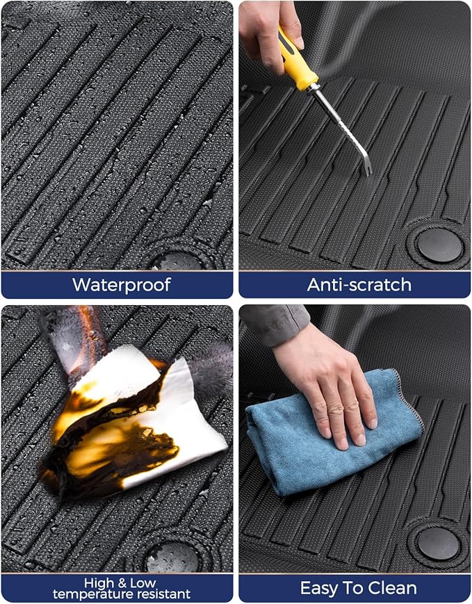 Custom Fit Floor Mats & Cargo Liner & Rear Seat Back Protectors for Ford Escape 2013-2019, All-Weather Rubber Mats, Full Interior Protection for SUV, Durable & Easy to Clean