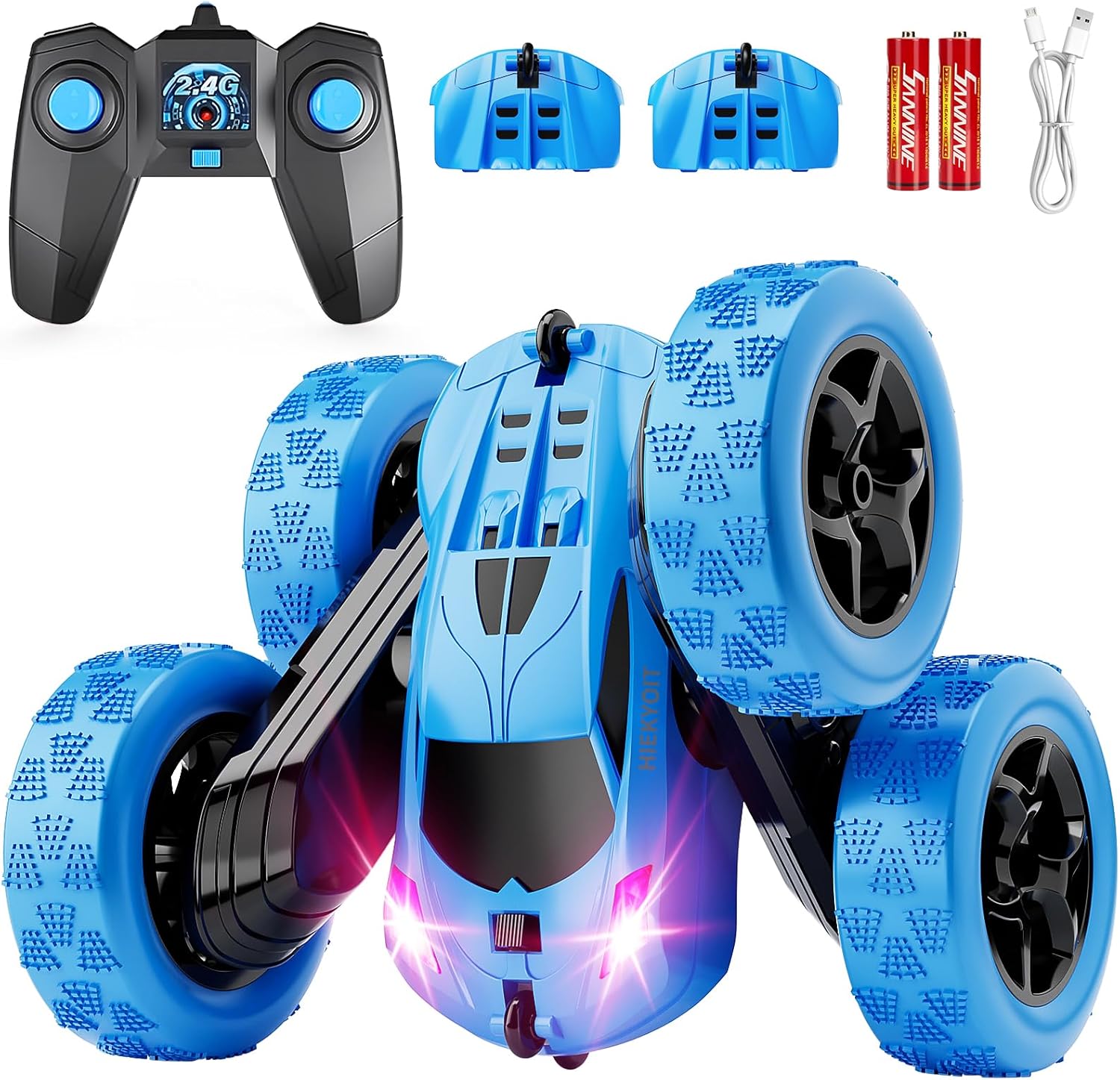 Remote Control Car, RC Cars Toys for 6-12 Year Old Boys, Off Road RC Stunt Car 4WD 360° Rotating Remote Control Cars for Kids, Boys for Birthday, Christmas Blue - AutoBay