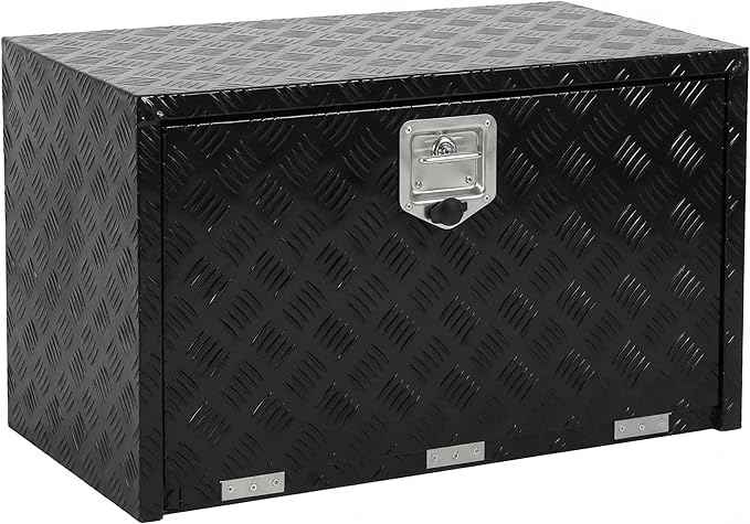 Heavy Duty Aluminum Truck Bed Tool Box,Diamond Plate Waterproof Underbody Toolbox with Sliding Shelf, Lock & Keys, Side Handle, Storage Organizer Chest for Pickup Truck, RV Trailer, Cargo Vehicles