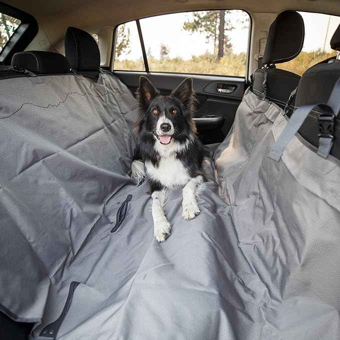 Ruffwear, Dirtbag Dog Car Seat Cover, 300D Heavy Duty Waterproof Scratch Proof Nonslip Hammock or Bench, Durable Machine Washable, Back Seat Protector for Cars, SUVs & Trucks, Basalt Gray