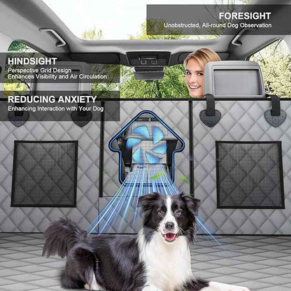 Dog Car Seat Cover for Back Seat - Waterproof Pet Hammock with Embedded Insert Door Protectors (Large for Full-Size Trucks, Large SUvs)