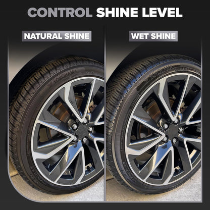 Carfidant Ultimate Tire Shine Gallon - Black Satin Shine - New Look Tire Dressing and Rubber Protectant - Long-Lasting with Non-Grease and No Sling - 128 fl. oz.