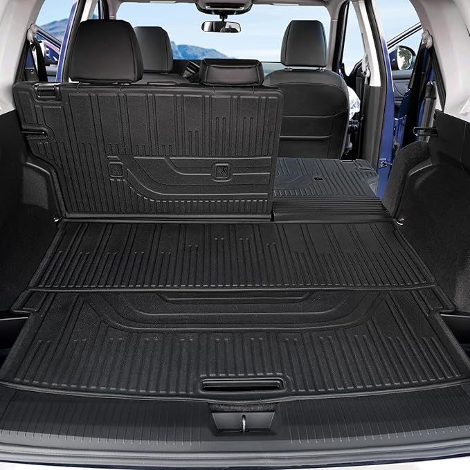Cargo Mat Backrest Mats for Nissan Rogue 2021-2025 2026 (Not fit Sport), All Weather TPE Cargo Liner Trunk Mat Accessories (2021-2025 | Rogue |Cargo Mat with Backrest Mat)