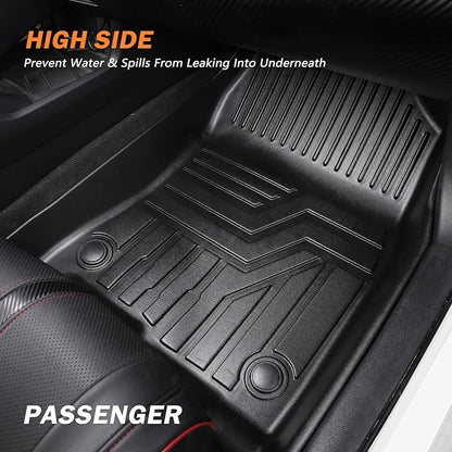 KUST Floor Mats Set for Kia Sorento 2021-2025 2026 (6 Seater, Not for Hybrid), All Weather Rear Trunk Cargo Liner with 2nd Row Back Seat Protector Full Set Car Mats Accessories TPE Rubber Raised Edge