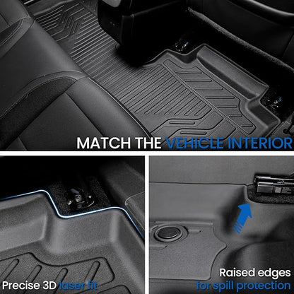 Floor Mats & Cargo Mat with Backrest Mat for 2024-2026 Chevy Equinox EV, Door Sill Guards, Trunk Lower Mat, All Weather TPE Trunk Cargo Liner Car Mat Accessories for Chevrolet Equinox EV