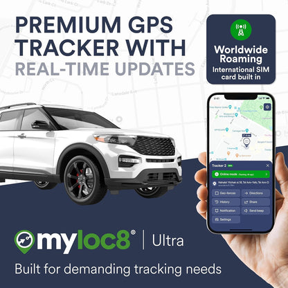 Ultra GPS Tracker for Vehicles – Rugged Waterproof GPS Locator for Cars, Trucks, Hidden Tracking Device, 4G LTE, Real-Time Updates, Long Battery Life (1 Year Subscription incl.)