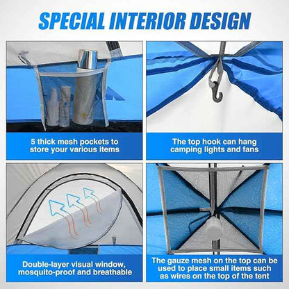 Nilight Truck Bed Tent 5.0-5.5FT Pickup Truck Tents with Removable Awning Waterproof PU2000mm Double Layer Rainfly Storage Bag 2-Person Sleeping Tailgate Bed Tents for Camping Travel Outdoor,Blue Grey