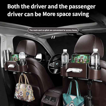 4-in-1 car organizer back seat, Multi-Pocket backseat car cup holder, Universal back seat cup holders for cars, car organization, for Travel & Daily Use (KARTAN)