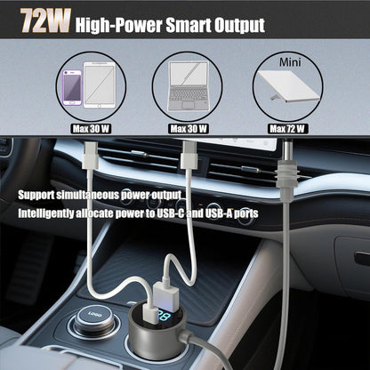 Starlink Mini 12v Power Cord，10FT/3M Starlink Mini Power Cord with car Charger，Cigarette Lighter displays Voltage，Suitable for DC12-24V Trucks, Buses, Boats, Waterproof DC Plugs