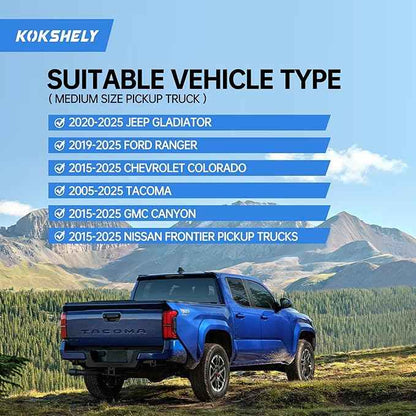 Adjustable 65.4”Truck Bed Rack Cross Bars（2-Pack） for Mid-Size Trucks with Soft Roll-Up, Hard Rolling,Tri-Fold, Retract Hard Tonneau Covers|Aluminum Cross Bars|Compatible with Kayak Racks, Bike Racks