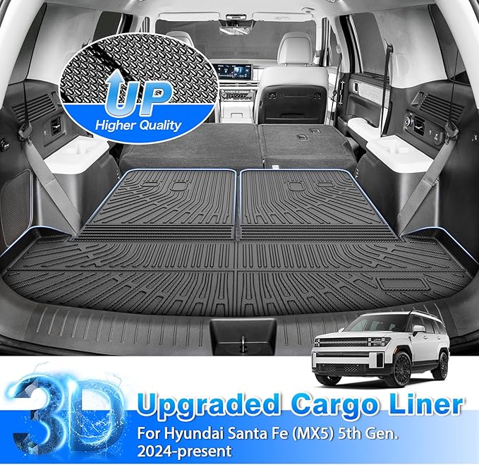 Cartist Floor Mats and Cargo Liner Fit for Hyundai Santa Fe 2024 2025 2026 (Fit Gas Only) All Weather Floor Mat Santa Fe Accessories Heavy Duty Carpet Protection