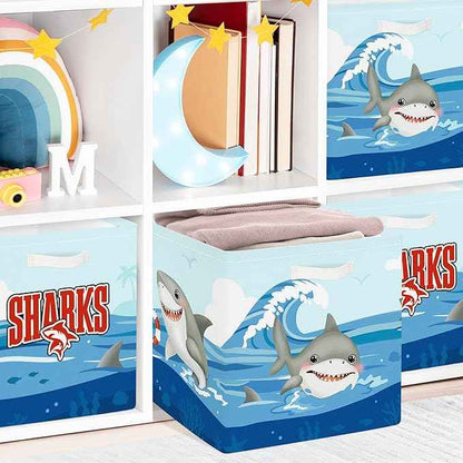 Clastyle Ocean Animals Storage Cube Organizer Set Foldable Closet Clothes Cube Storage Bin Storage Box Chest Book Shelf Basket,Shark,11.8x11.8x11.8 in